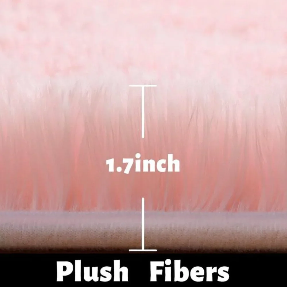 New 4x6 Pink Fluffy Area Rug, Soft Shag Carpet for Girls Bedroom, Nursery & Dorm